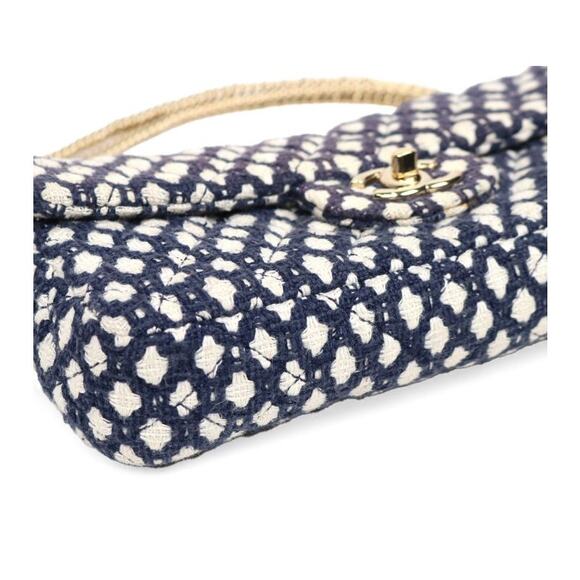 CHANEL Blue Tweed Chain Flap Bag C-A36451 - Picture 7 of 9